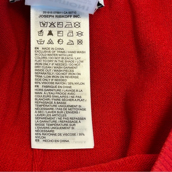 Joseph Ribkoff Red Sweater Knit Culotte crop pants with Pointelle Detail L NWOT - Picture 12 of 14